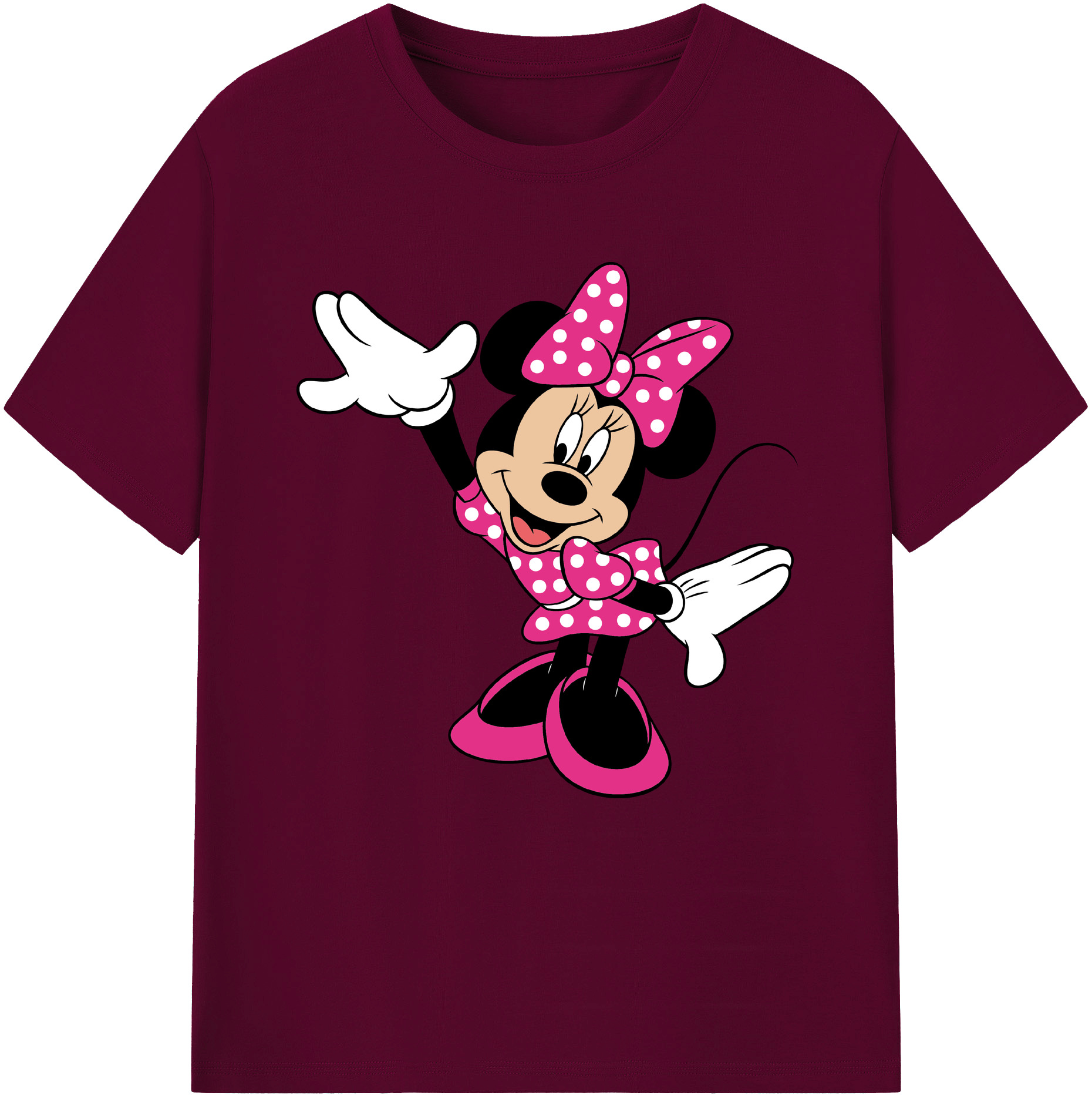 （画像用） ミッキーマウス Mickey Mouse レディースカジュアルプリントTシャツ（綿100％）
